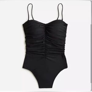 J CREW ruched, sweetheart neckline, removable straps, one piece swimsuit